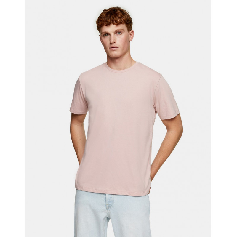 Topman classic t-shirt in pink