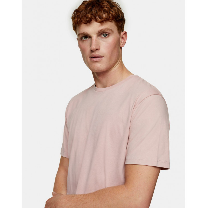 Topman classic t-shirt in pink