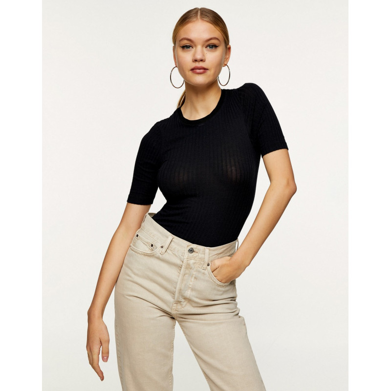 Topshop ribbed t-shirt in...