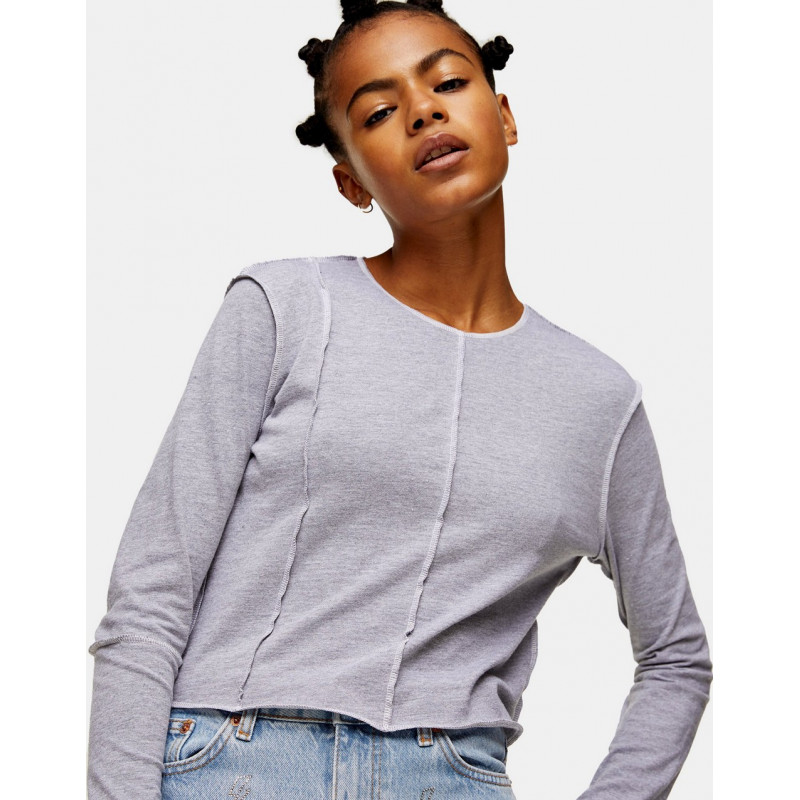 Topshop stitch long sleeve top