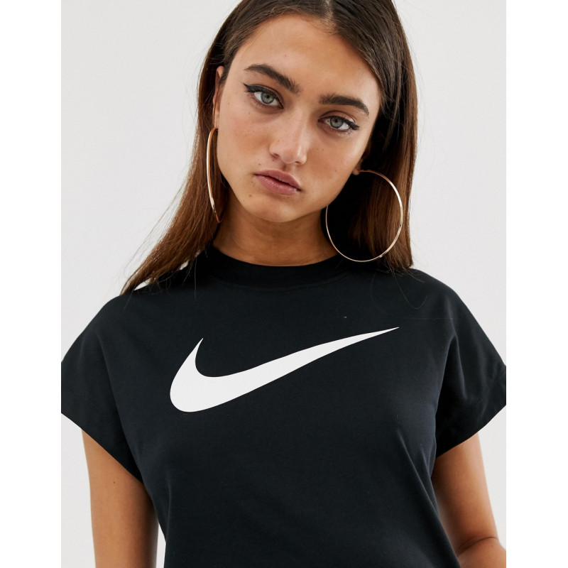 Nike black swoosh crop t-shirt