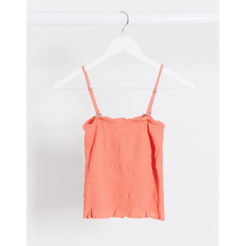 JDY textured cami top in coral