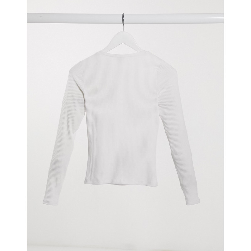 New Look seam ribbed top in...