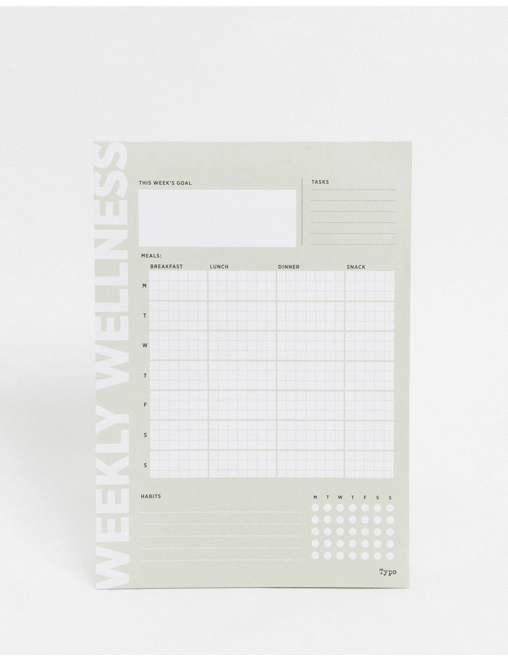 Typo weekly wellness planner