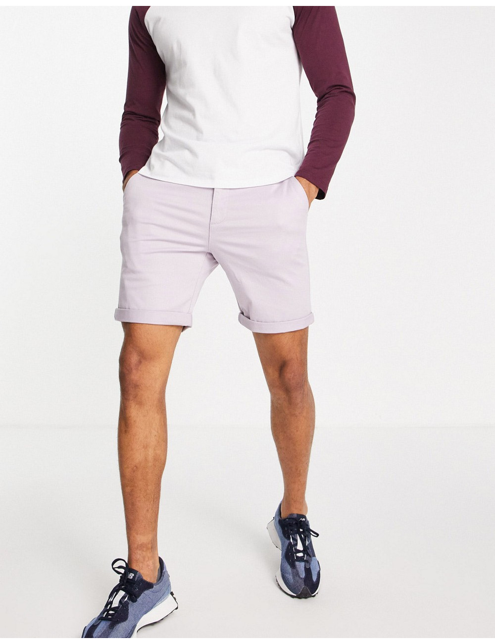 New Look chino short in lilac
