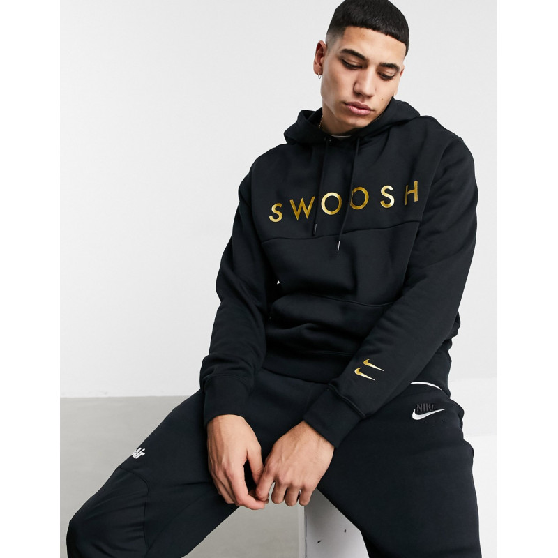 Nike Swoosh hoodie in black