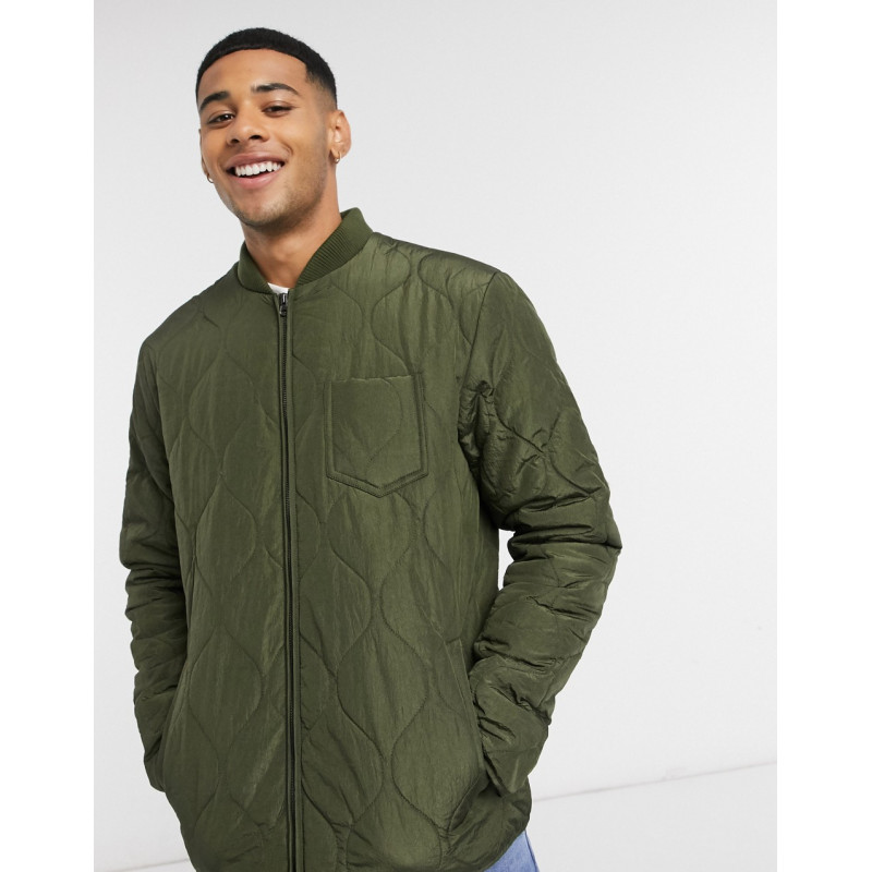 New Look quilted jacket in...