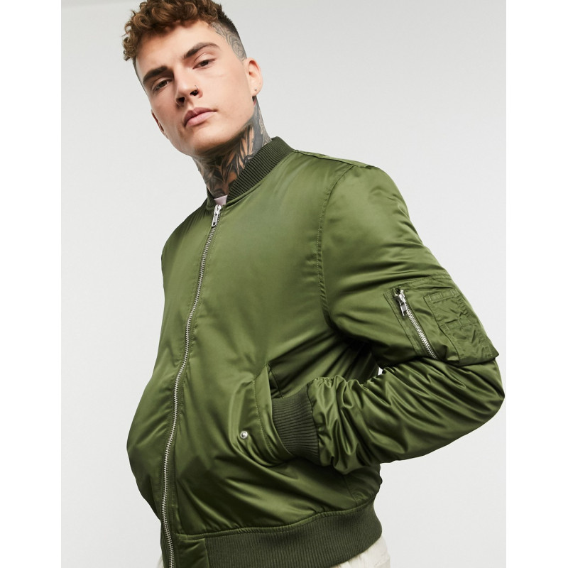 ASOS DESIGN quilted bomber...
