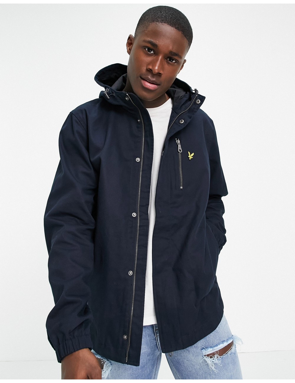 Lyle & Scott hooded curved...