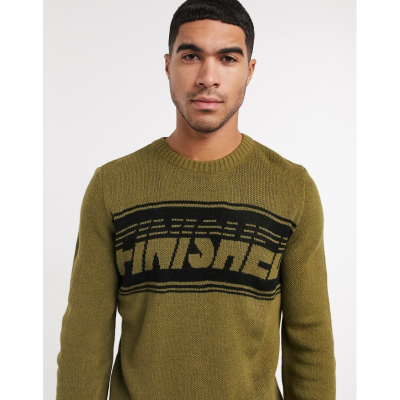 New Look knitted slogan jumper