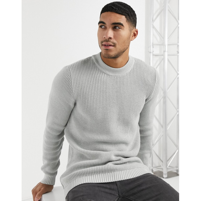 Topman knitted jumper in grey