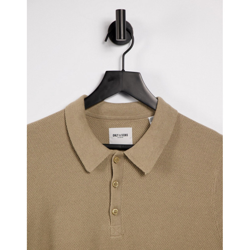 Only & Sons knitted polo in...