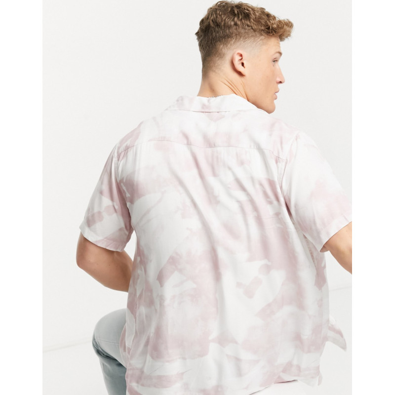 Topman printed shirt in pink