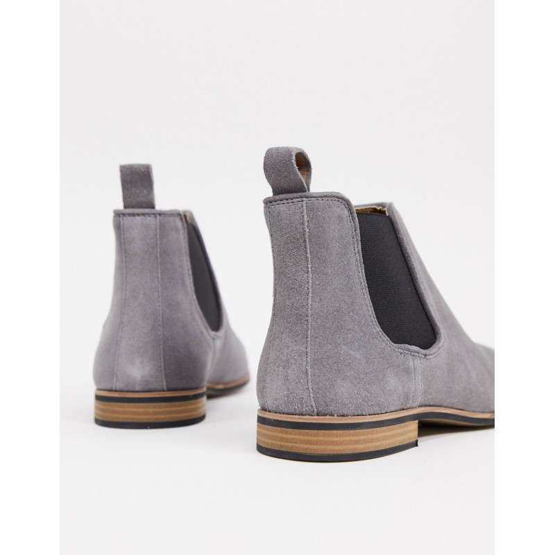 Topman chelsea boots in grey