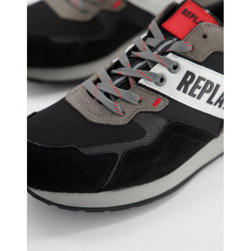 Replay logo trainers in black
