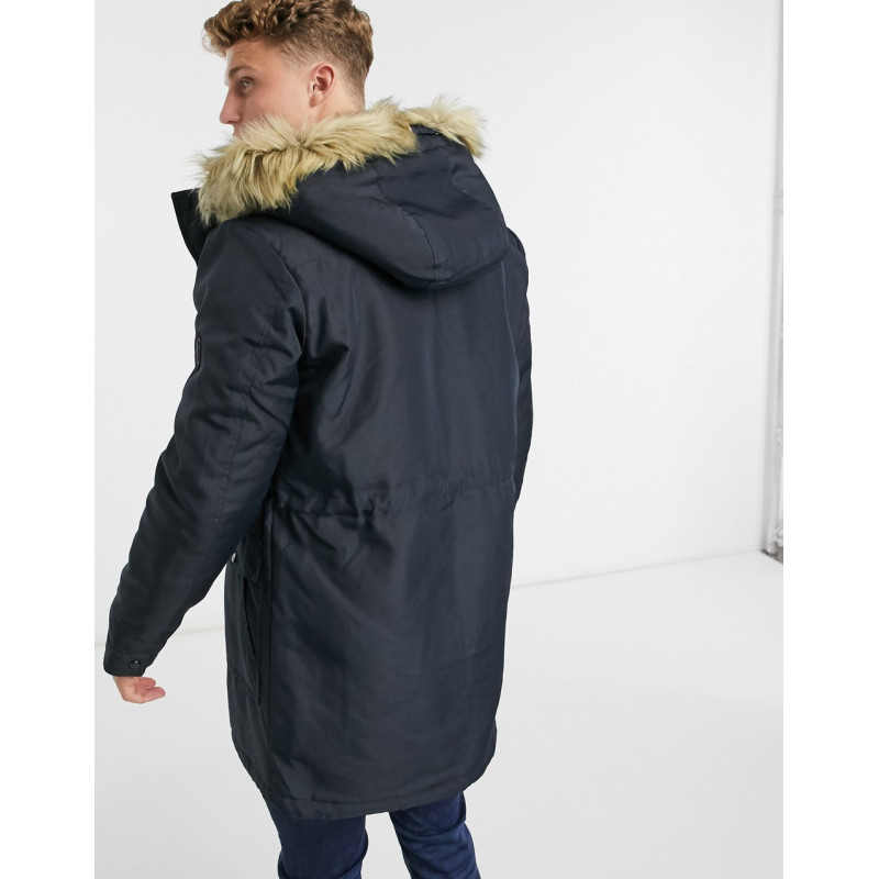 Only & Sons parka with borg...