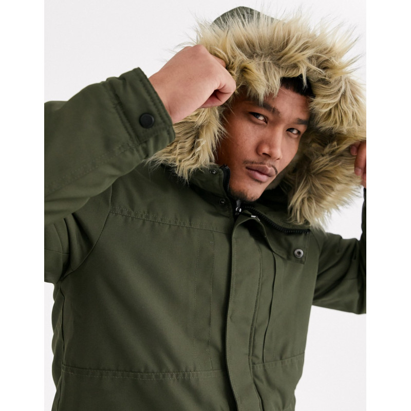 Only & Sons parka with borg...