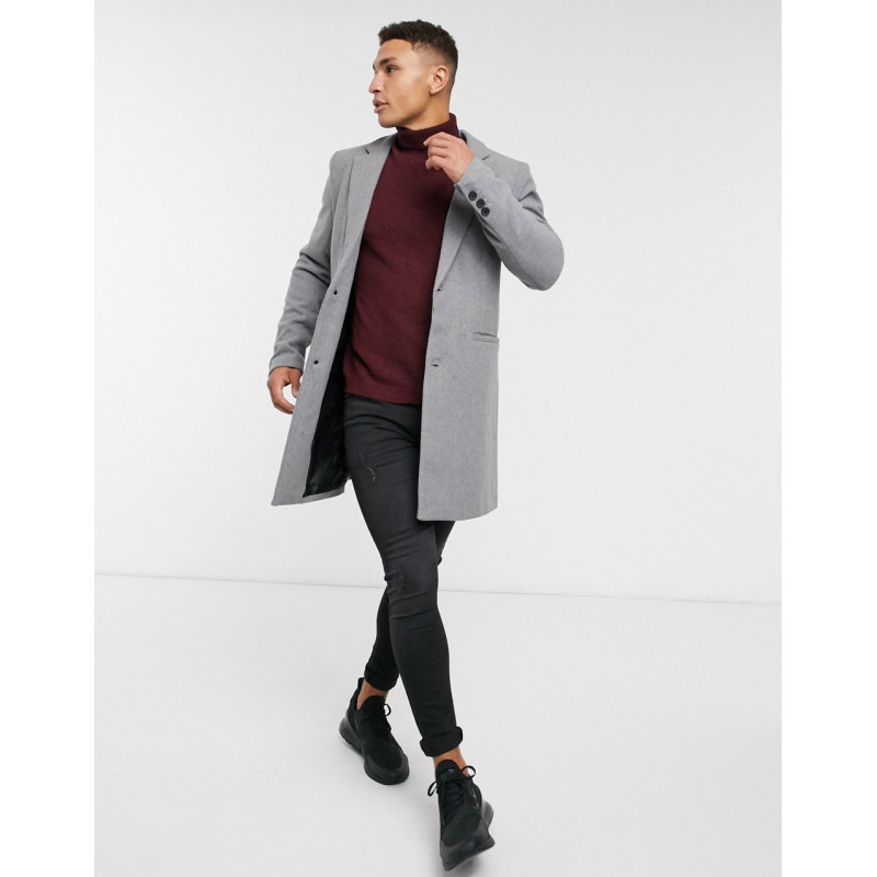 Only & Sons overcoat in grey