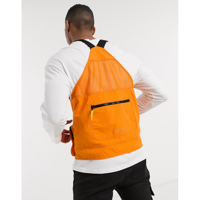 Bershka utility vest in orange
