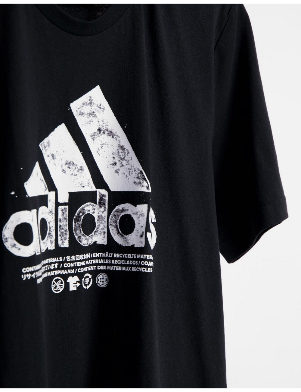 adidas print t-shirt in black