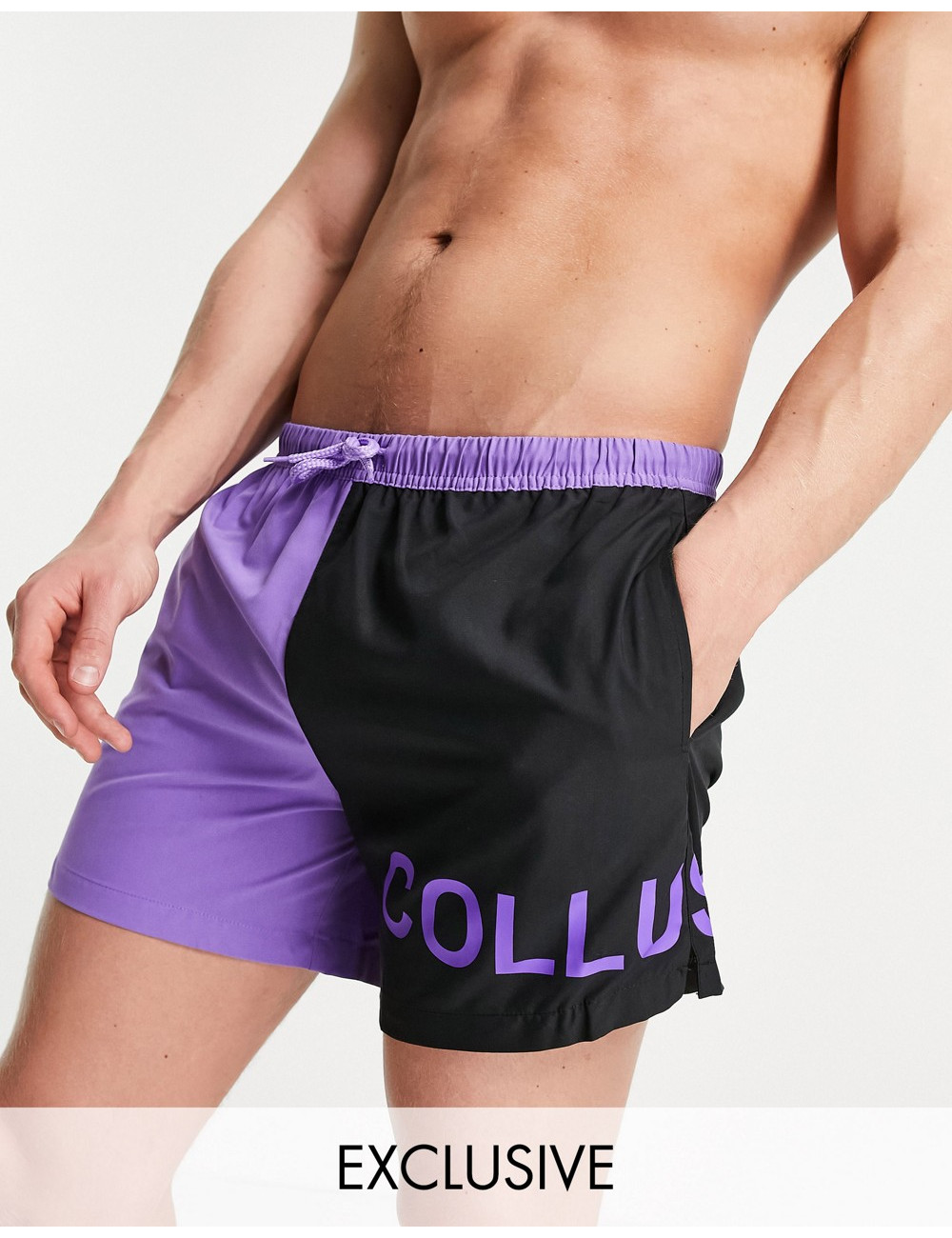 COLLUSION swim shorts with...