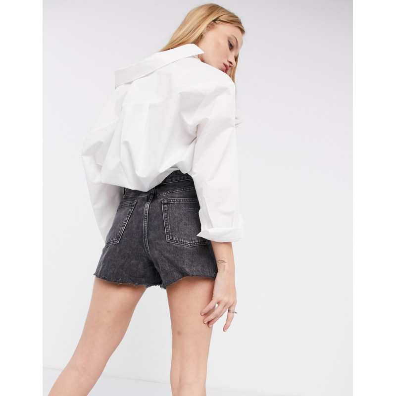 Topshop denim shorts with...