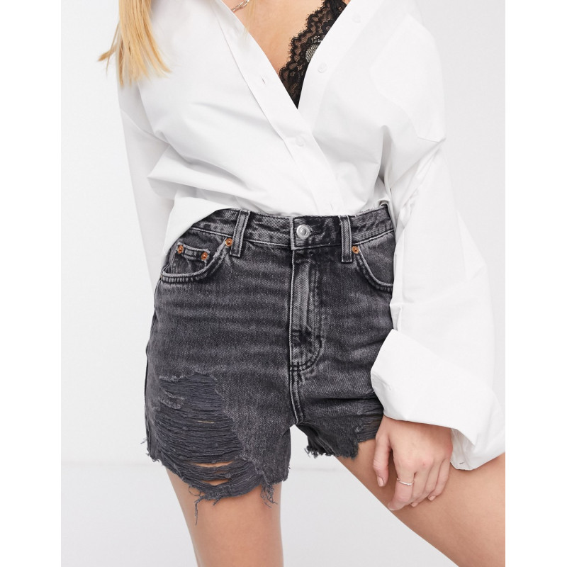 Topshop denim shorts with...