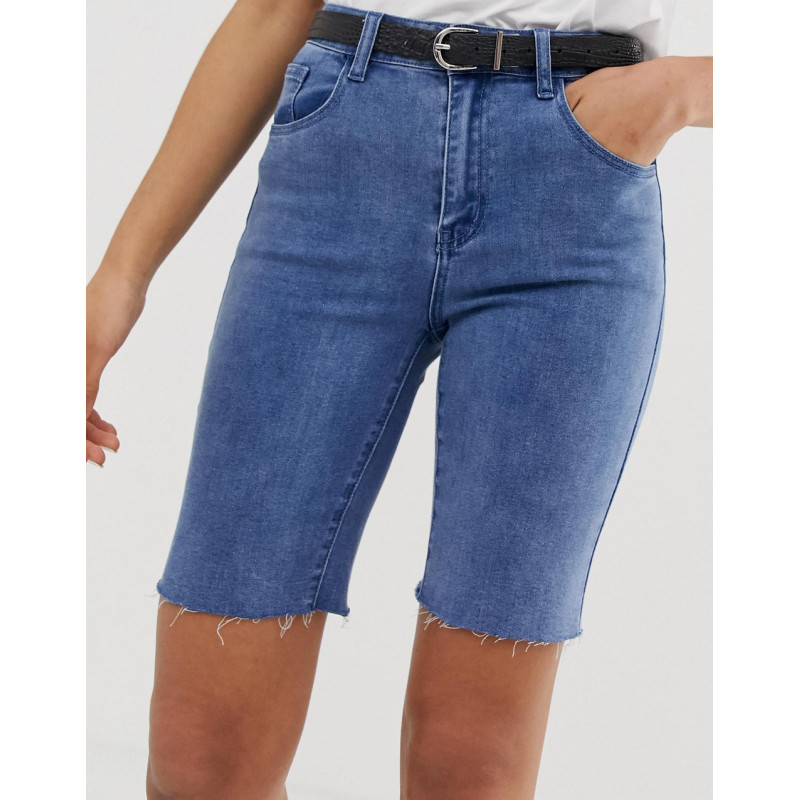 FAE denim longline shorts