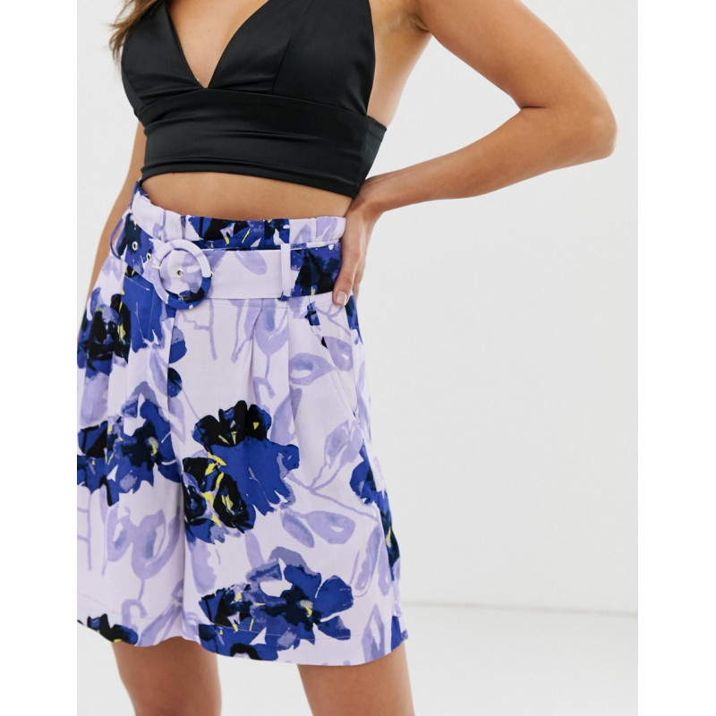 Y.A.S floral belted shorts