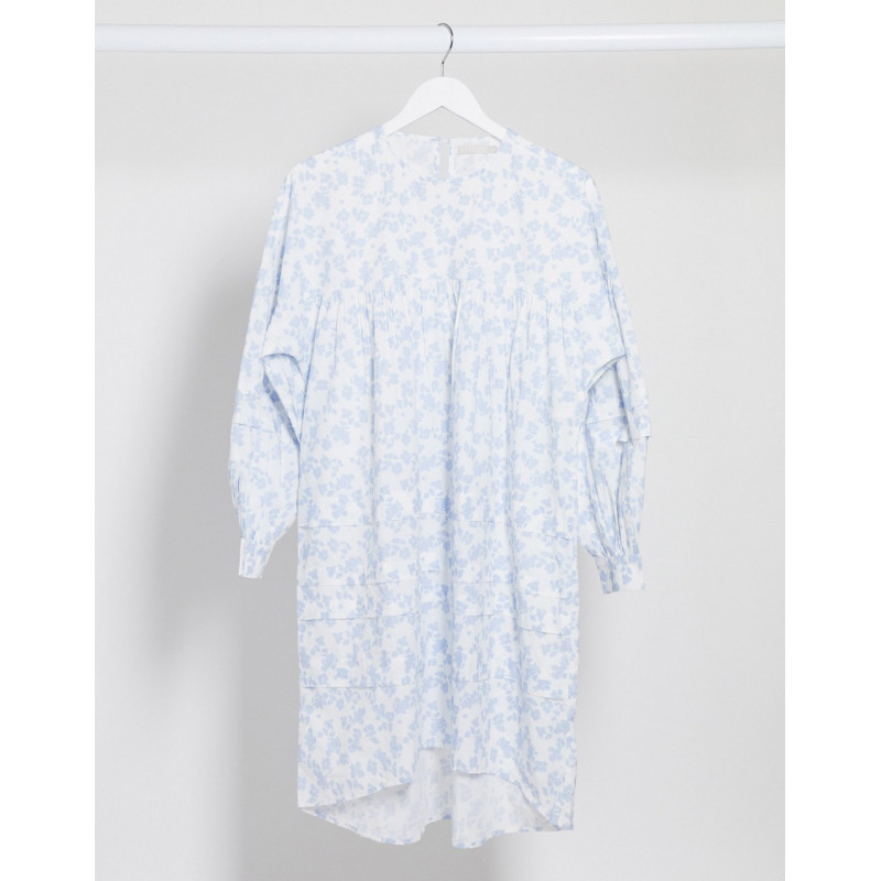 Pieces smock dress in white...