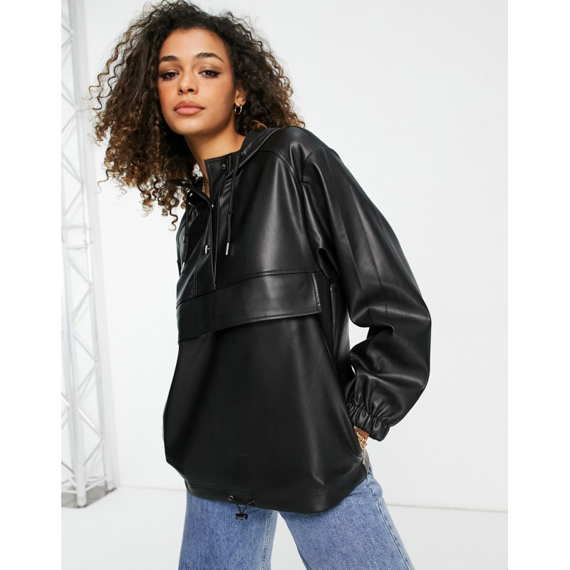 Topshop faux leather pull...