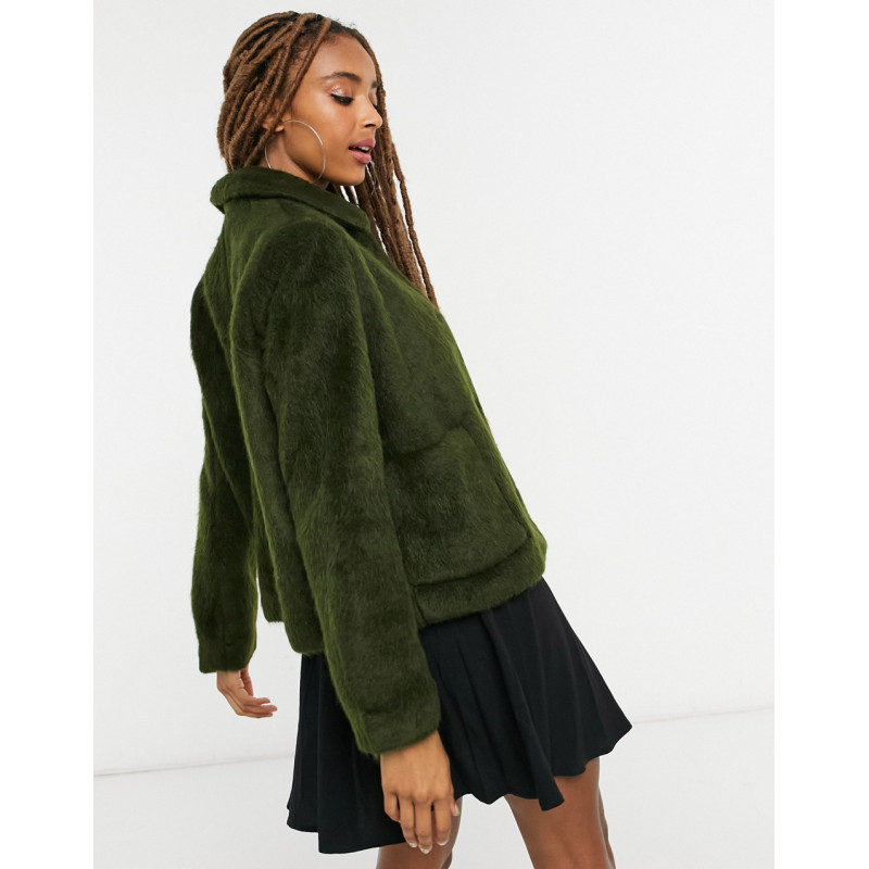 Only faux fur coat with...