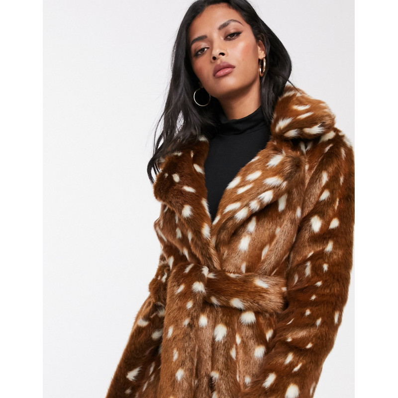 Lost Ink belted faux fur...