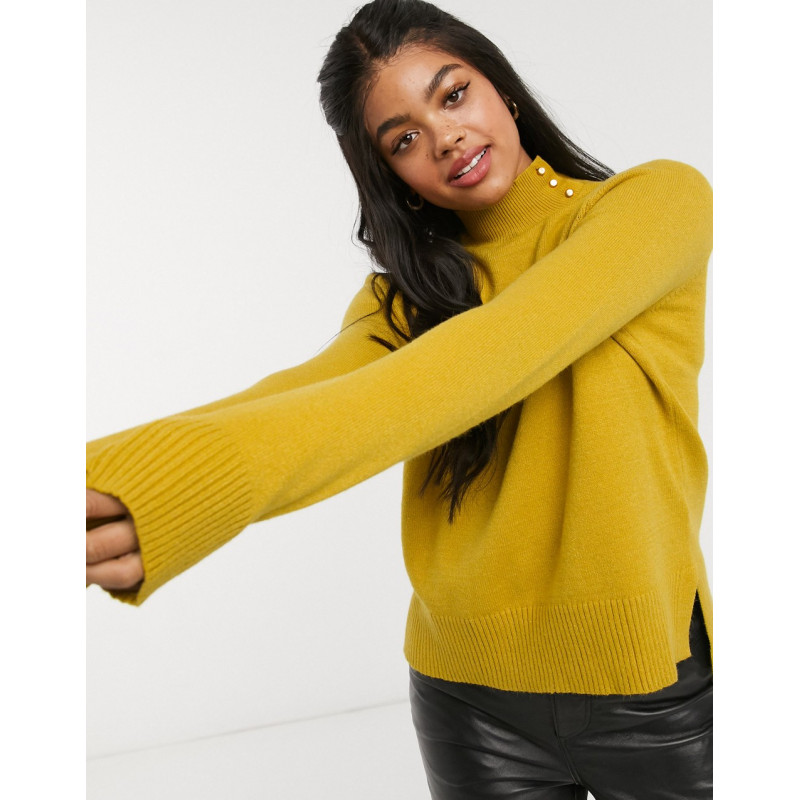 Oasis button neck jumper in...
