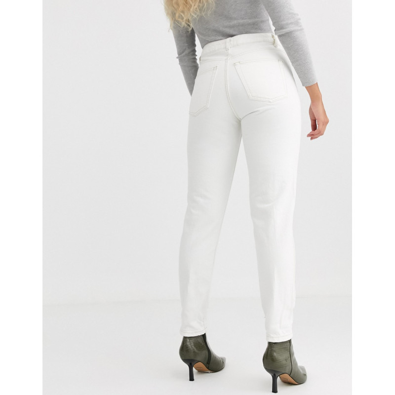 Topshop mom jeans in off white