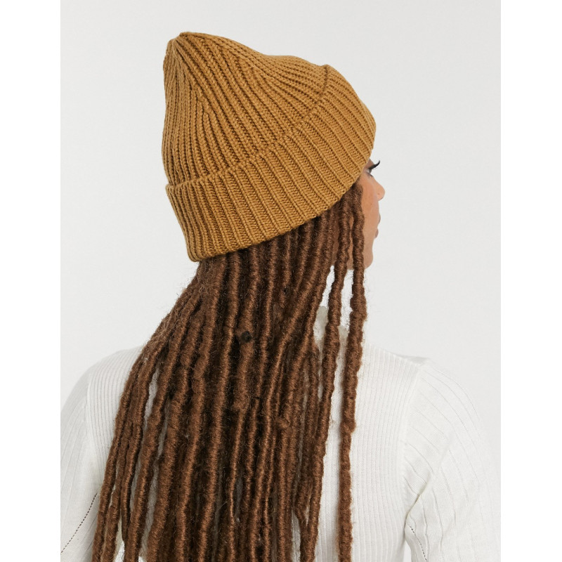 Monki Noah beanie hat in brown