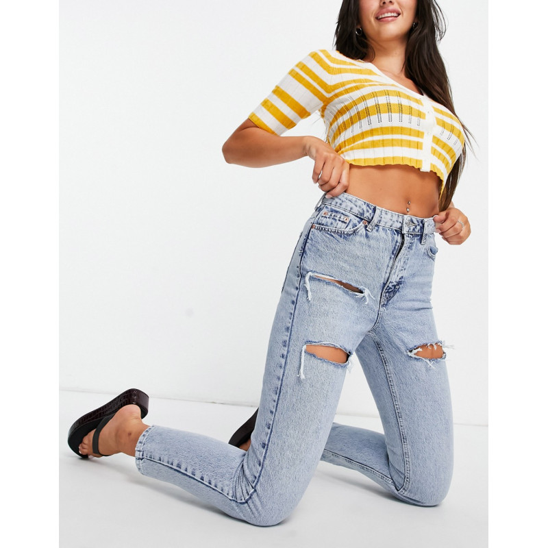 Topshop Mom jeans with rips...