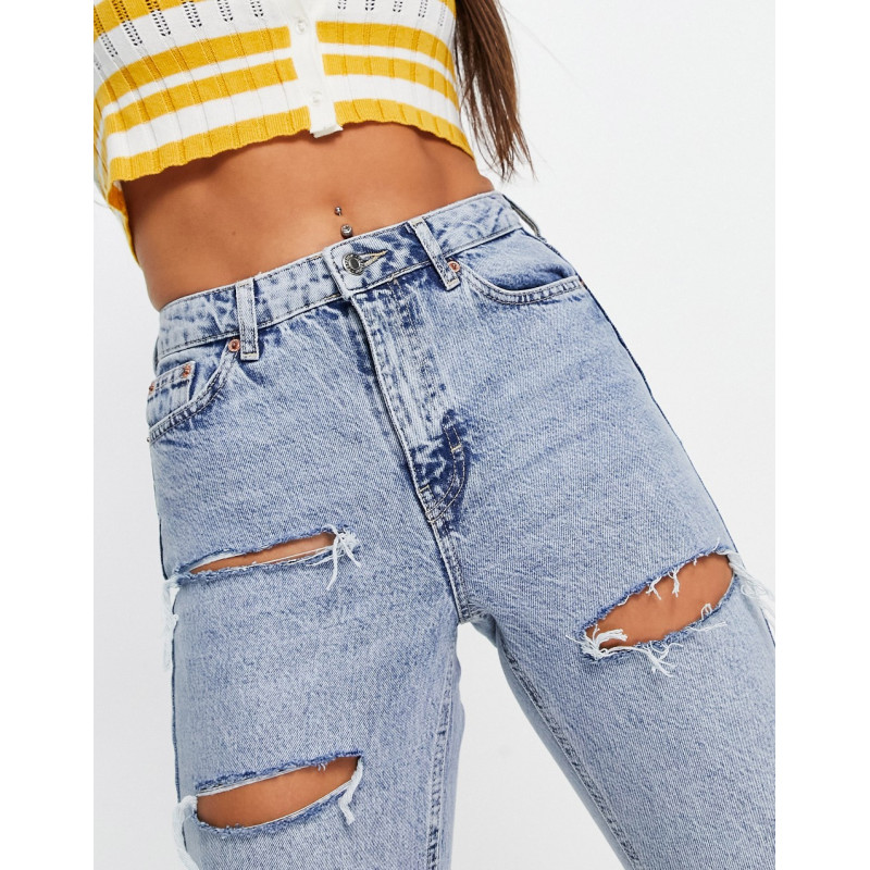 Topshop Mom jeans with rips...