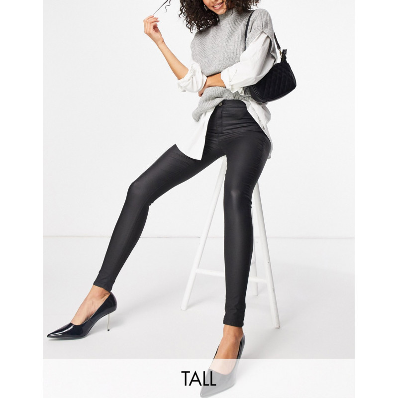 Topshop Tall black coated...