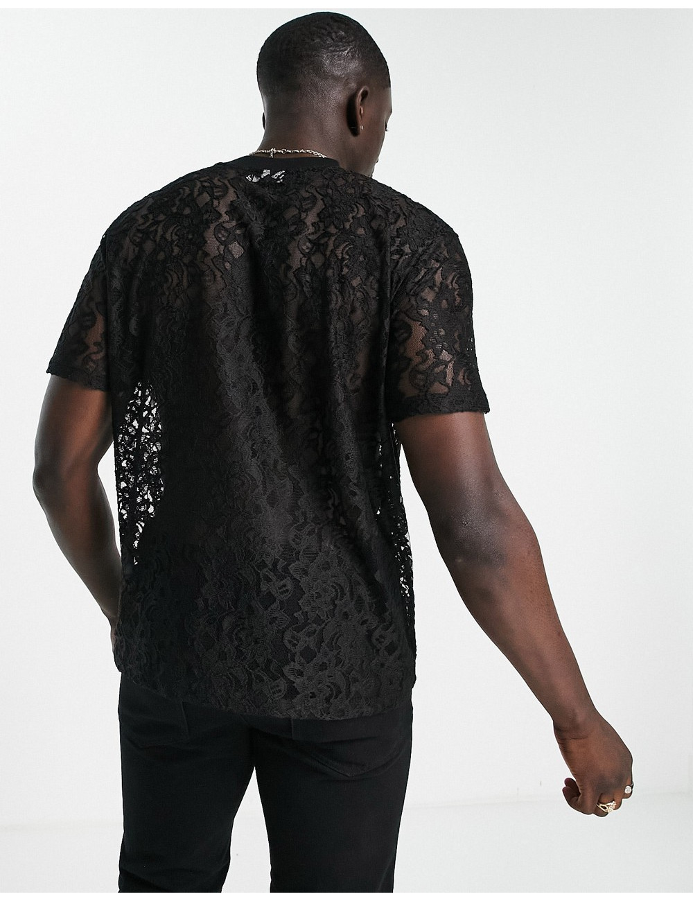 ASOS DESIGN lace t-shirt in...