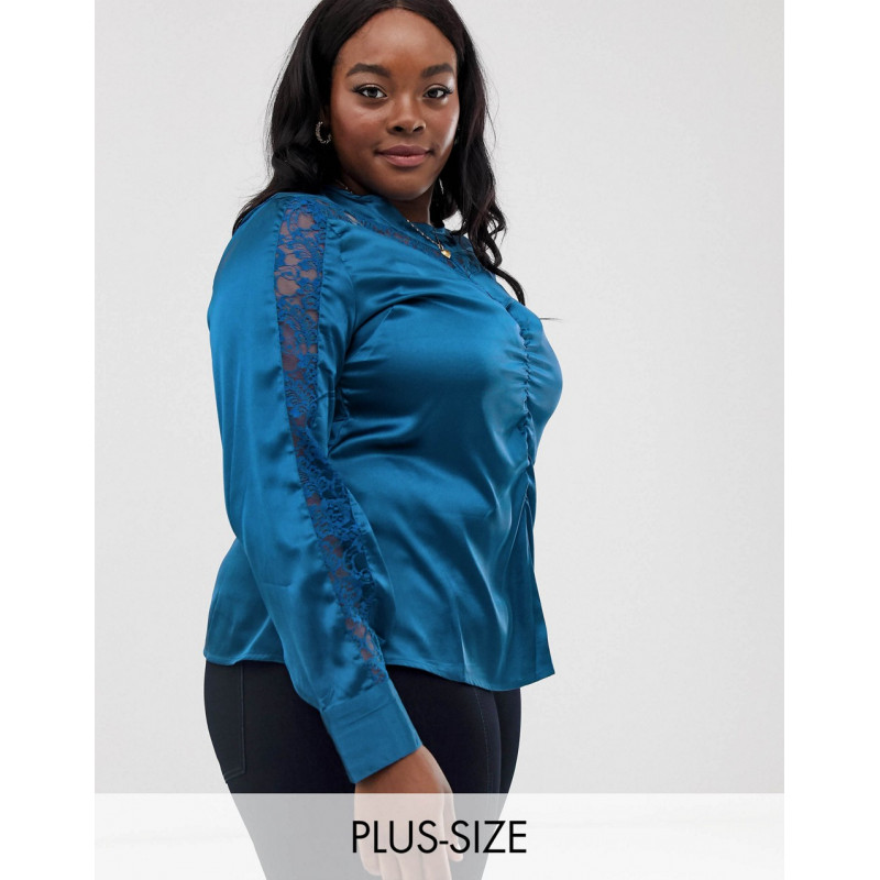 Elvi satin ruched blouse