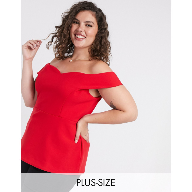 Simply Be bardot top in red