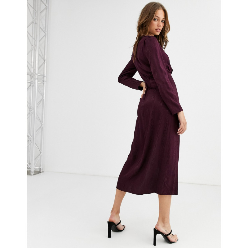 Warehouse wrap dress in berry