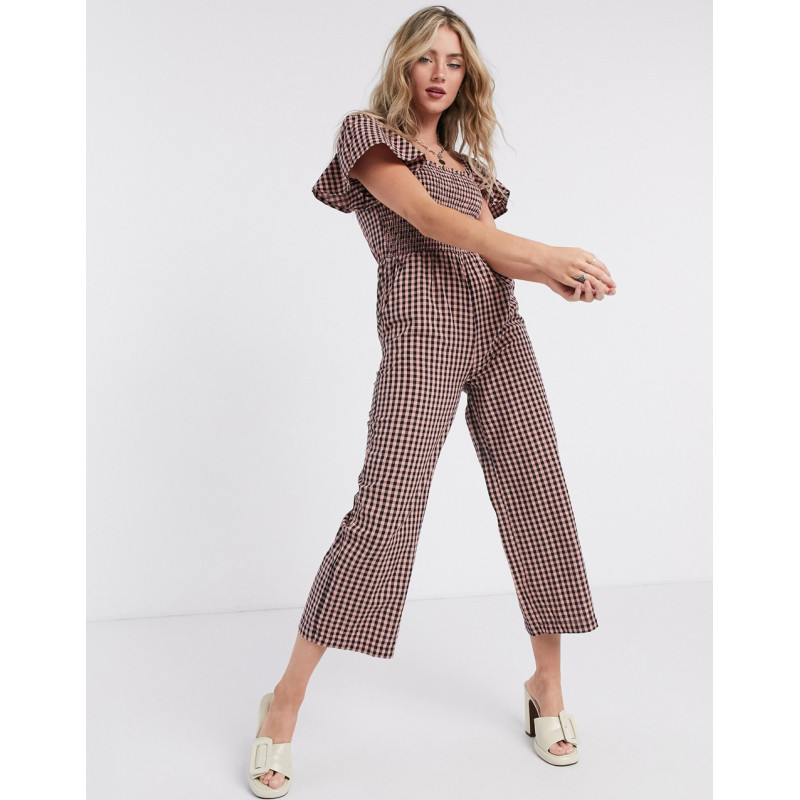 Topshop jumpsuit in gingham...