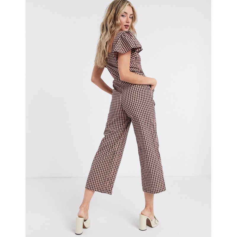 Topshop jumpsuit in gingham...