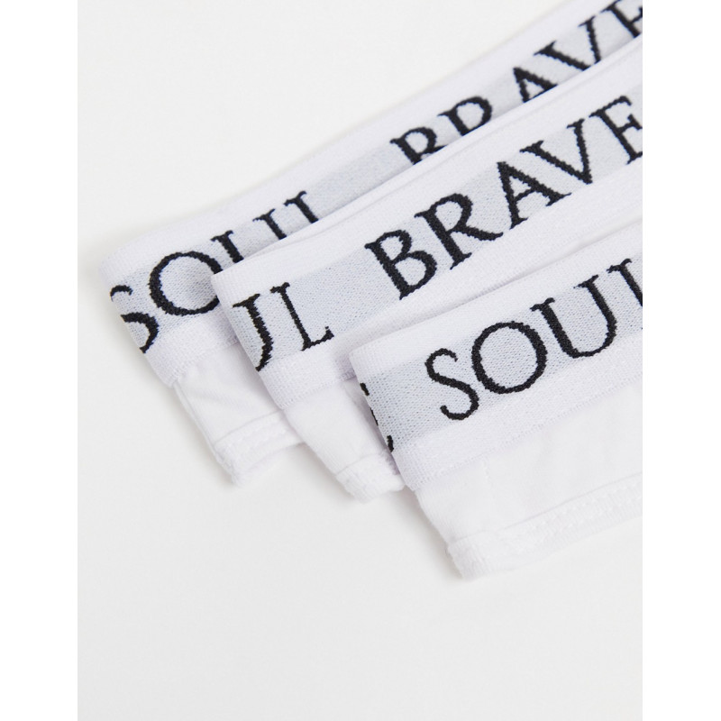 Brave Soul 3 pack white thongs