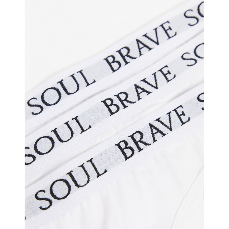 Brave Soul 3 pack white thongs