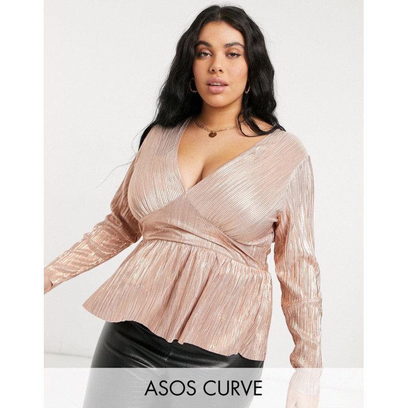 ASOS DESIGN Curve plisse...