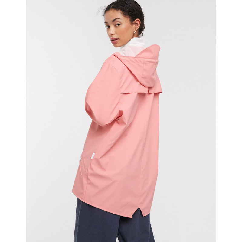 Rains short jacket in coral