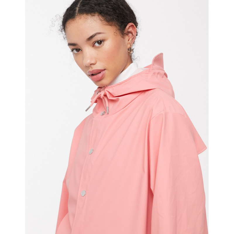 Rains short jacket in coral